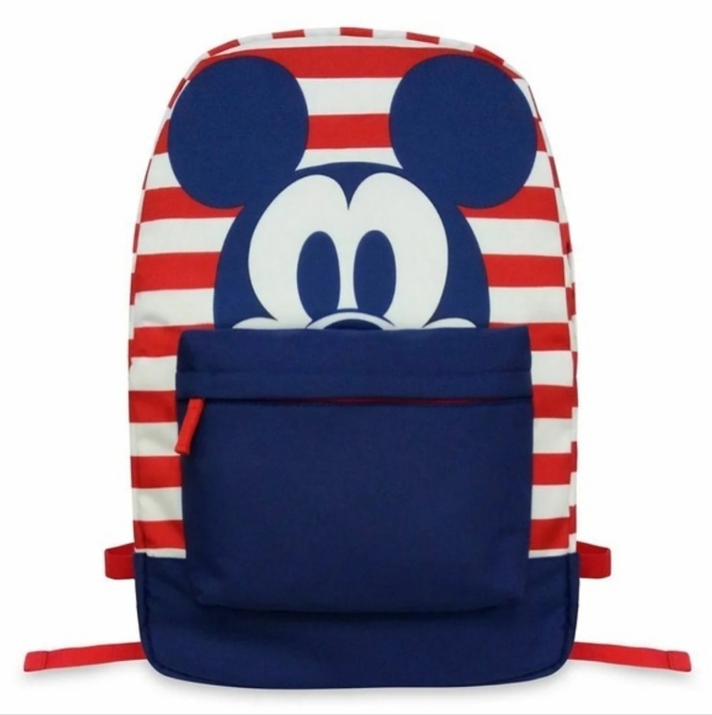Disney Mickey Mouse Striped Backpack - Navy and Red